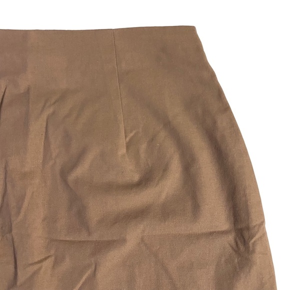 Sabo Tan Brown Pencil Skirt Cotton Linen Blend Business Casual Neutral Large L - Picture 6 of 15
